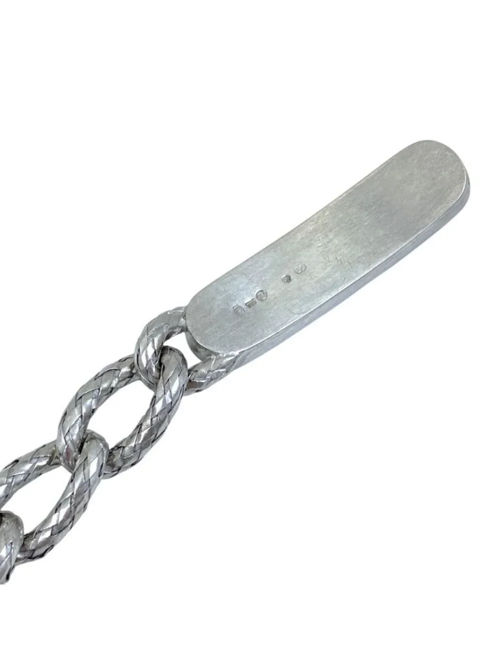 Bottega Veneta Chain Bracelet ID Intrecciato Silver Color Simple